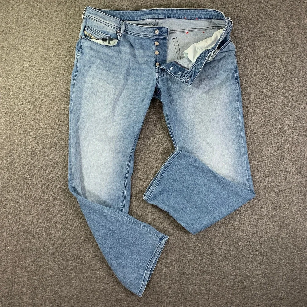 Diesel Zatiny Jeans Men 40x32 Button Fly Bootcut Wide leg Y2K Biker Rocker